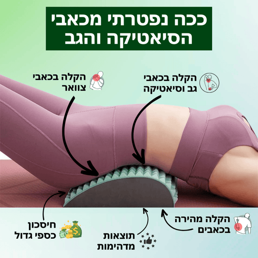 כרית מתיחה לגב ולצוואר FRESH | הקלה מיידית לכאבי סיאטיקה, גב תחתון וצוואר - Pomy Sport