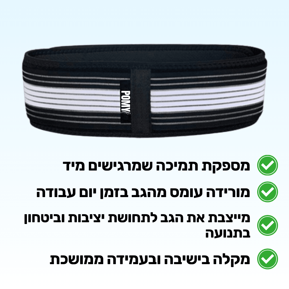 חבילת הסיאטיקה השלמה | חגורת סיאטיקה | ליווי סירטונים מודרך | המדריך השלם - Pomy Sport