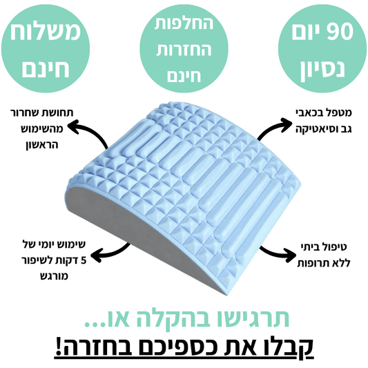 כרית מתיחה לגב ולצוואר FRESH | הקלה מיידית לכאבי סיאטיקה, גב תחתון וצוואר - Pomy Sport